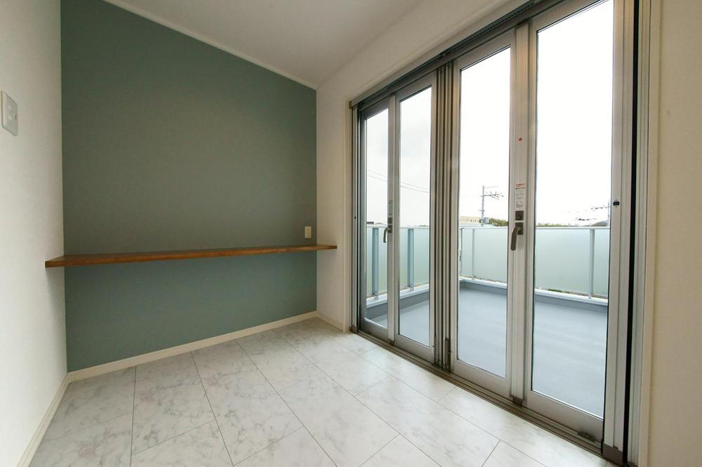 Model house photo. Second living room that leads to the balcony. Suggestions relaxation fresh.