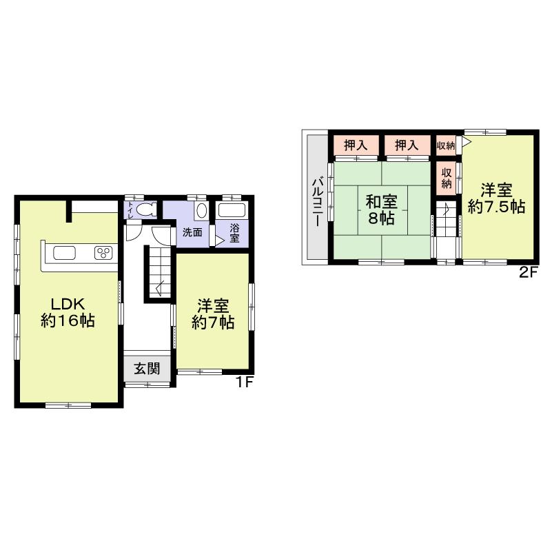 Floor plan. 23.8 million yen, 3LDK, Land area 112.39 sq m , Building area 88.9 sq m