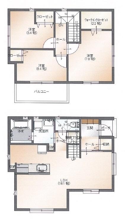 Floor plan. (J No. land), Price 22,390,000 yen, 3LDK+S, Land area 90.16 sq m , Building area 89.42 sq m