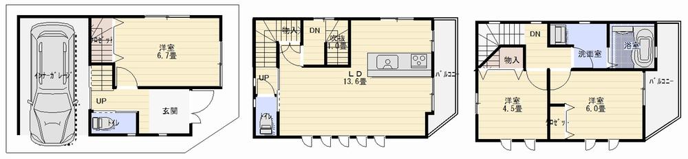 Floor plan. 18,980,000 yen, 3LDK, Land area 47.55 sq m , Building area 92.98 sq m