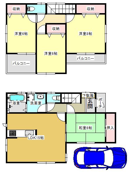 Floor plan. 24,800,000 yen, 4LDK, Land area 100.71 sq m , Building area 100.71 sq m