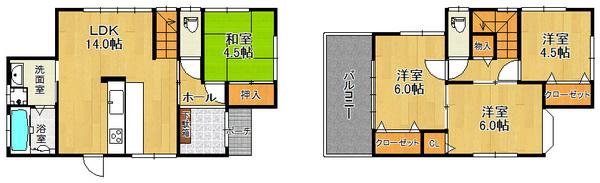 Floor plan. 29,800,000 yen, 4LDK, Land area 158.92 sq m , Building area 85.05 sq m