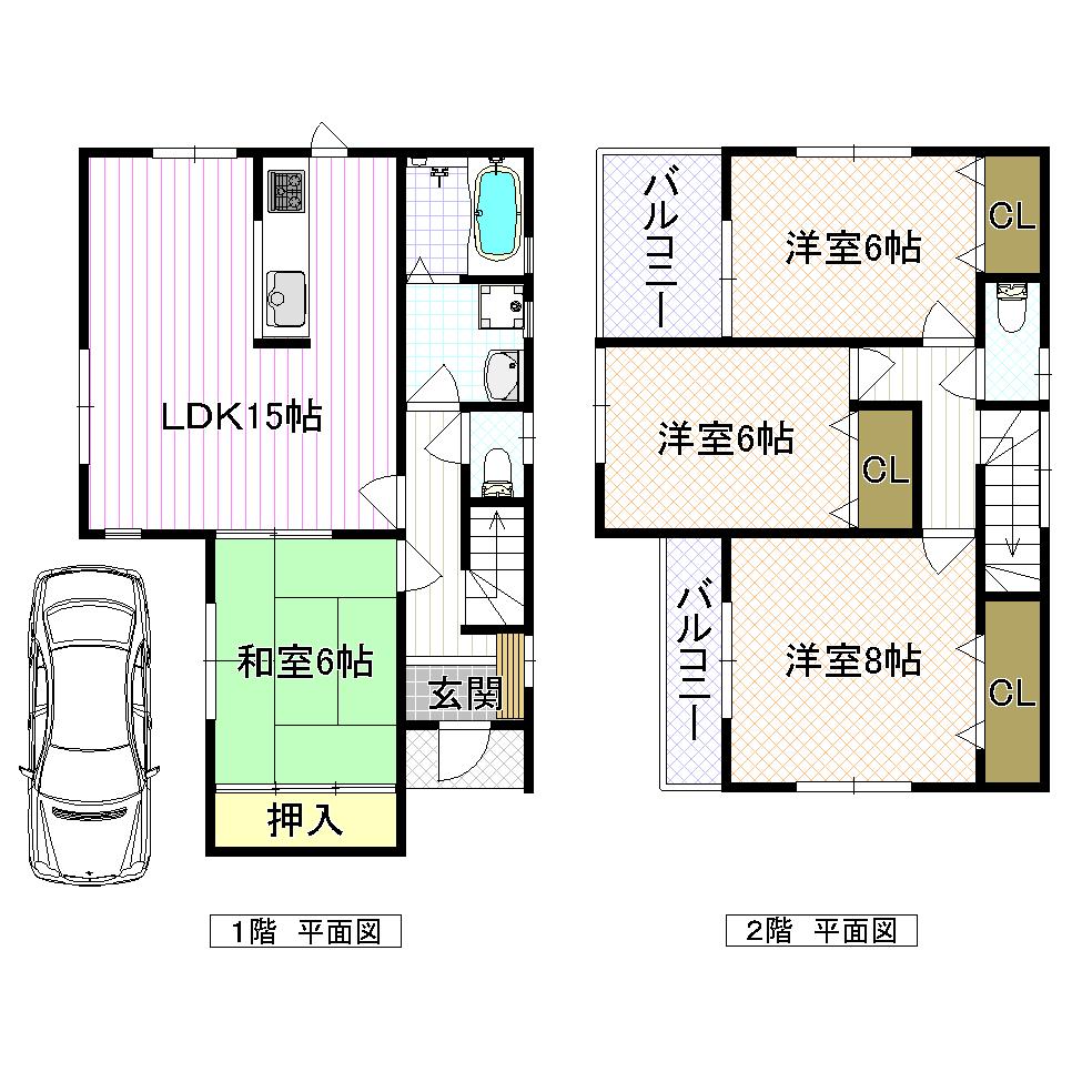 Floor plan. (No. 6 locations), Price 24,800,000 yen, 4LDK, Land area 100.71 sq m , Building area 98.54 sq m