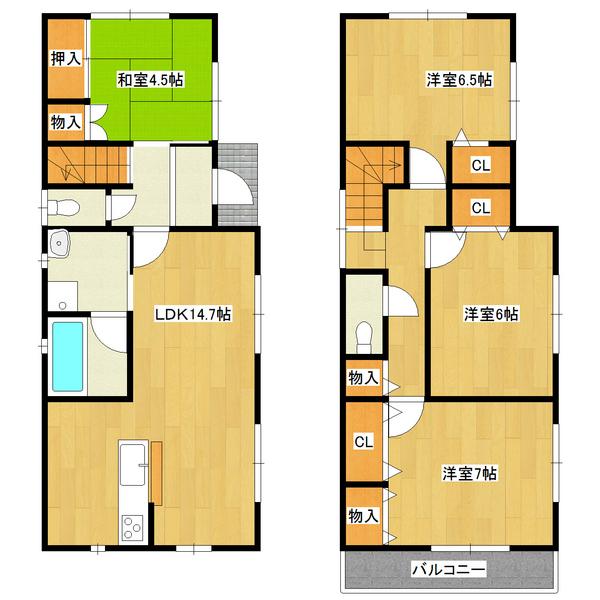 Floor plan. 22 million yen, 4LDK, Land area 101.06 sq m , Building area 92.24 sq m