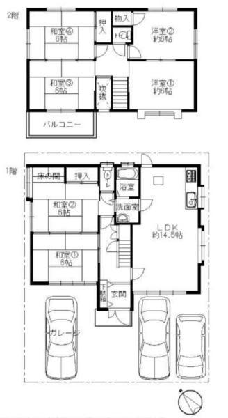 Floor plan. 22,900,000 yen, 6LDK, Land area 120 sq m , Building area 106.27 sq m
