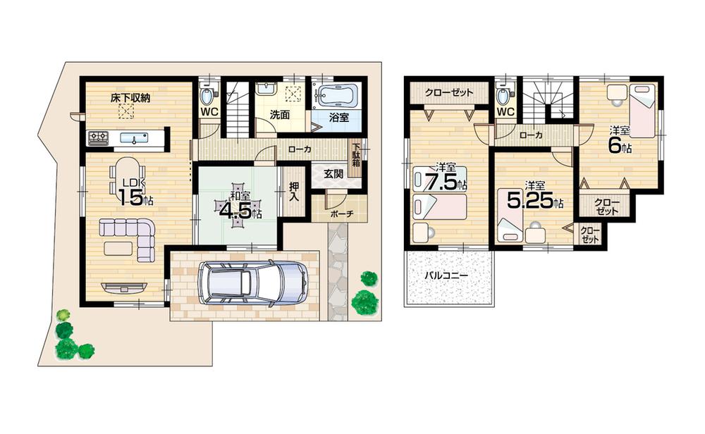 Floor plan. 23.8 million yen, 4LDK, Land area 103.85 sq m , Building area 92.74 sq m