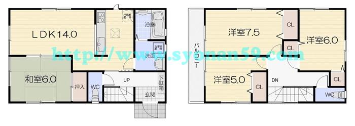 Floor plan. 24,800,000 yen, 4LDK, Land area 112.78 sq m , Building area 94.39 sq m floor plan
