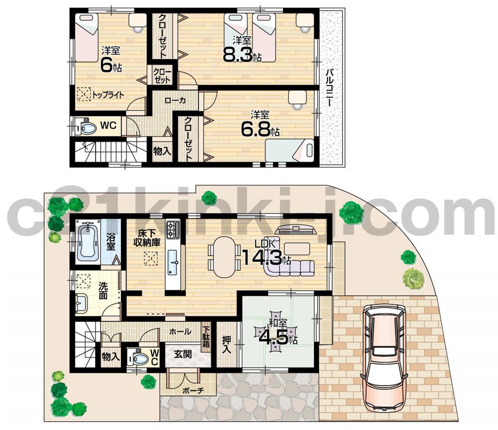 Floor plan. (No. 3 locations), Price 25,800,000 yen, 4LDK, Land area 95.7 sq m , Building area 95.64 sq m