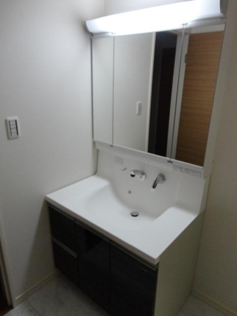 Wash basin, toilet. Wash