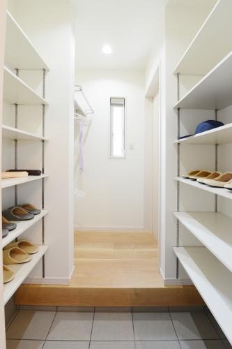 Model house photo. Entrance storage