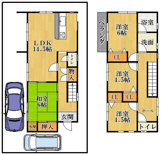 Floor plan. 15.8 million yen, 4LDK, Land area 104.06 sq m , Building area 106.2 sq m floor plan