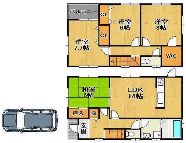 Floor plan. 21,800,000 yen, 4LDK, Land area 105.87 sq m , Building area 103.91 sq m