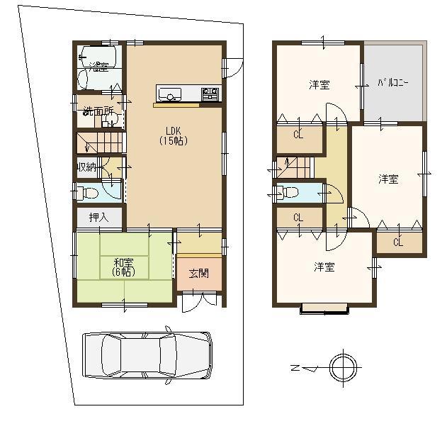 Floor plan. 18.5 million yen, 4LDK, Land area 99.45 sq m , Building area 90.92 sq m