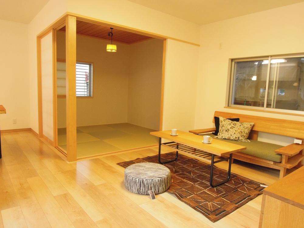 Construction completion expected view. Japanese-style space with a feeling of opening You can enjoy a Japanese-style room with an atmosphere in the Ryukyu tatami-mat.