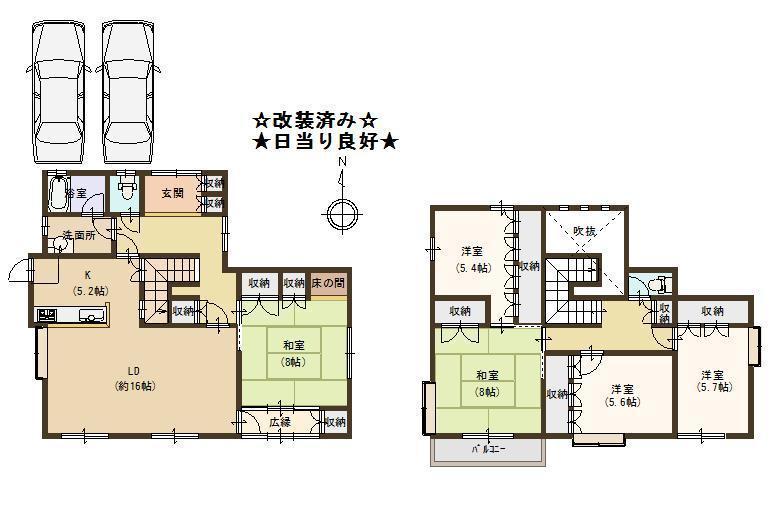 Floor plan. 29,980,000 yen, 5LDK, Land area 208.56 sq m , Building area 149.04 sq m