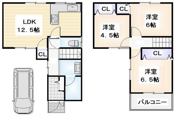 Floor plan. 22,800,000 yen, 3LDK, Land area 70.05 sq m , Building area 71.02 sq m