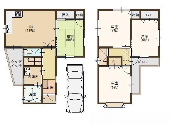 Floor plan. 20,980,000 yen, 4LDK, Land area 86.15 sq m , Building area 86.26 sq m