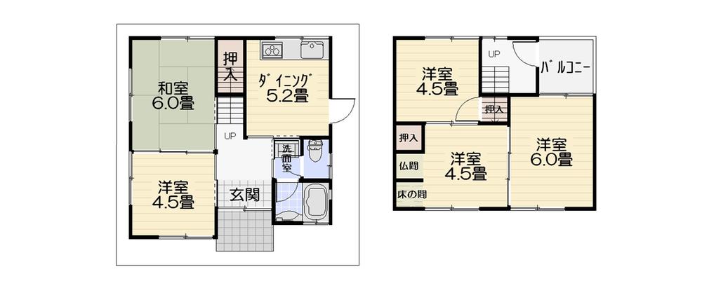 Floor plan. 7,980,000 yen, 5DK, Land area 60.32 sq m , Building area 70.79 sq m ☆ 5DK ☆