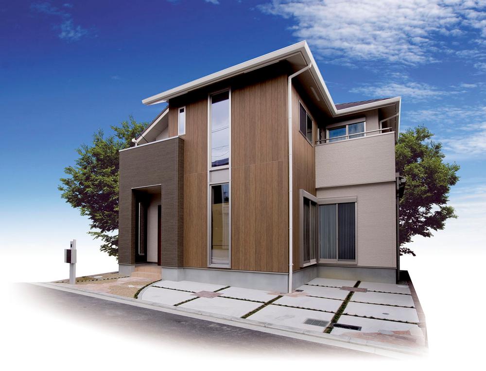 Rendering (appearance). Using the siding of wood and finished with a cool appearance (our example of construction)