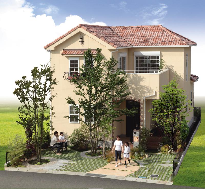 Building plan example (exterior photos). Adopt a "free design" to achieve a commitment. Exterior design, of course, Also it has a wide selection such as interior color and kitchen style. (Our example of construction)