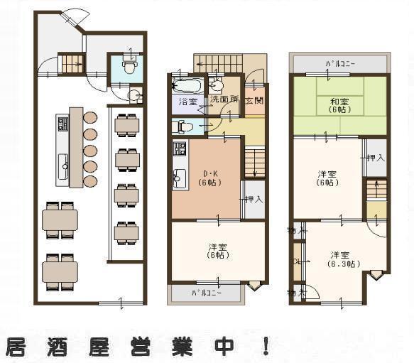 Floor plan. 21,800,000 yen, 4DK + S (storeroom), Land area 59.35 sq m , It is a building area of 106.86 sq m store mortgage