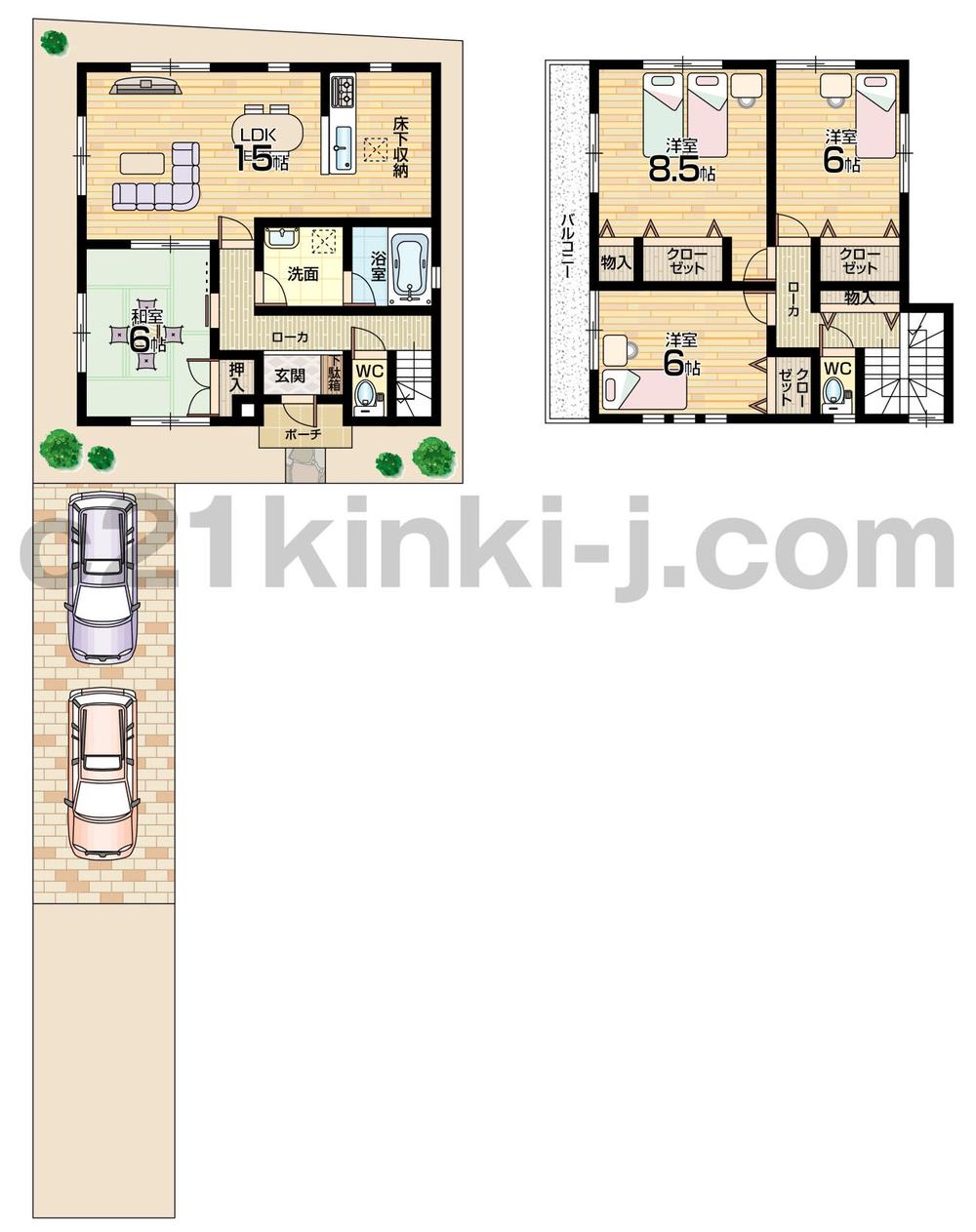 Floor plan. (No. 5 locations), Price 20.5 million yen, 4LDK, Land area 145.69 sq m , Building area 97.6 sq m