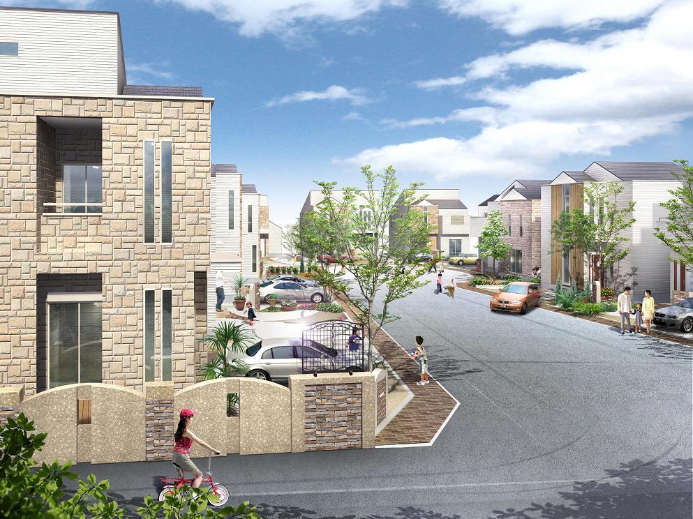 Cityscape Rendering. While in the houseese-style room which can taste the travel mood (Rendering streets)