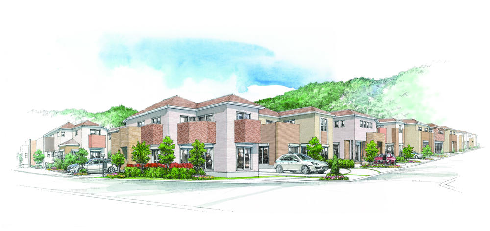 Construction completion expected view. I-99 city blocks Cityscape is Rendering.