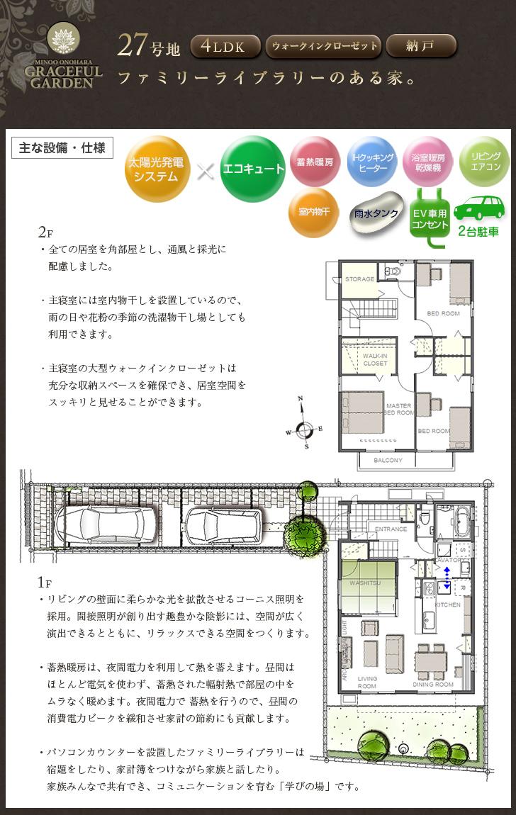 Floor plan.  [No. 27 place] So we have drawn on the basis of the Plan view] drawings, Plan and the outer structure ・ Planting, such as might actually differ slightly from.  Also, furniture ・ Car, etc. are not included in the price.
