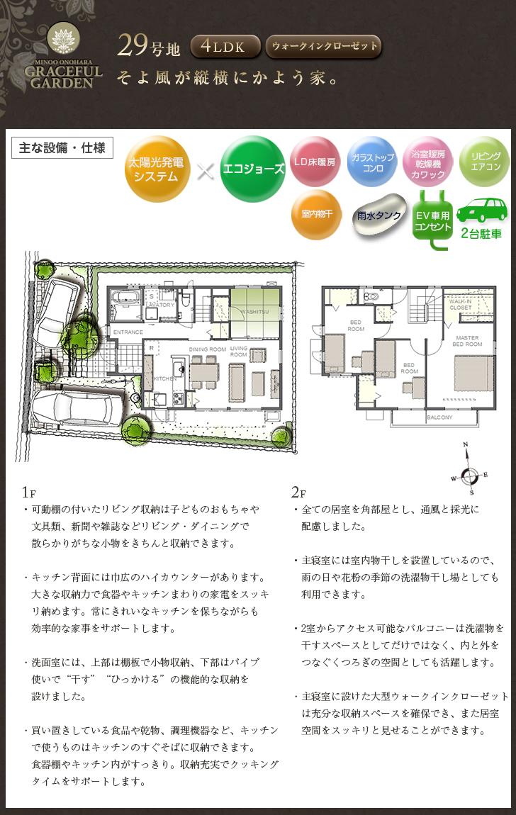 Floor plan.  [No. 29 place] So we have drawn on the basis of the Plan view] drawings, Plan and the outer structure ・ Planting, such as might actually differ slightly from.  Also, furniture ・ Car, etc. are not included in the price.