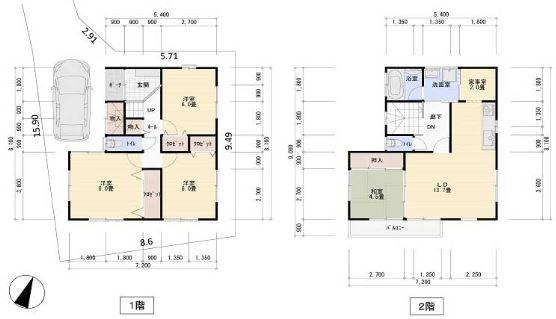 Floor plan. 26,800,000 yen, 4LDK, Land area 105.75 sq m , Building area 98.82 sq m