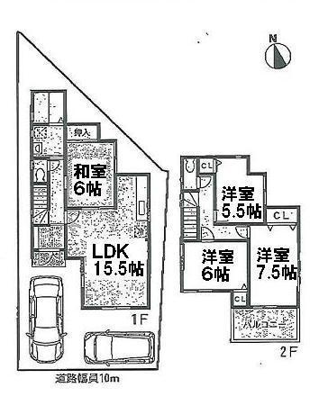 Floor plan. 34,600,000 yen, 4LDK, Land area 113.17 sq m , Building area 95.58 sq m