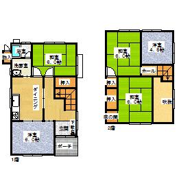 Floor plan. 19.6 million yen, 5LDK, Land area 120.8 sq m , Building area 76.33 sq m