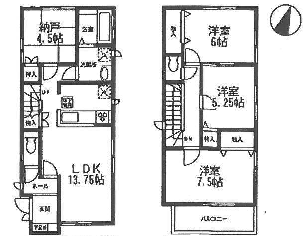 Floor plan. 33,800,000 yen, 4LDK, Land area 100.24 sq m , Building area 91.08 sq m