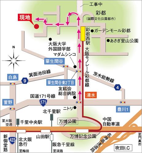 Local guide map. Access view