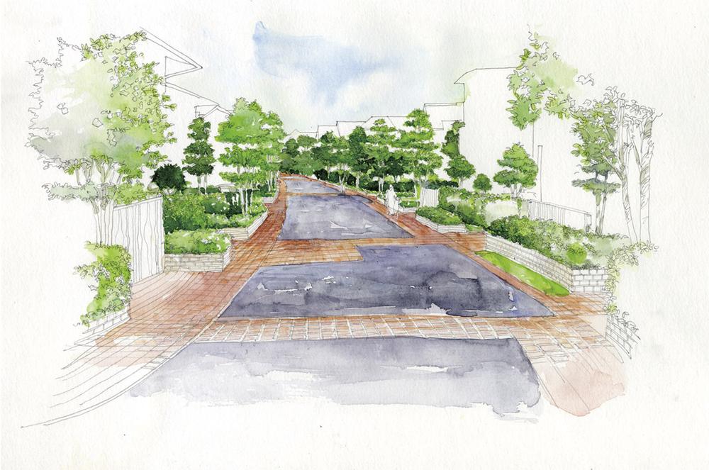 Other. Safety conscious of pedestrian, Not only providing a pedestrian promenade, Change the color and material of paving material, Inhibit devising the car of speed have been made (image illustrations)