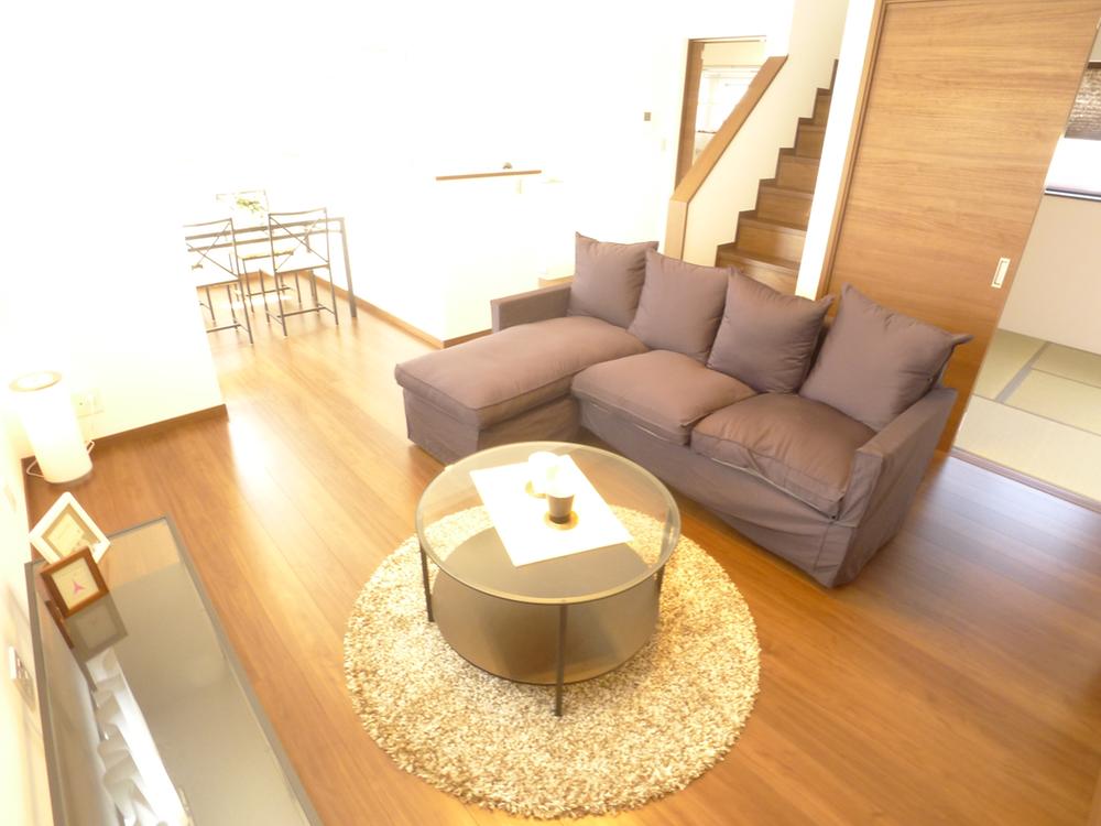 Model house photo. Subdivision of the city skyline