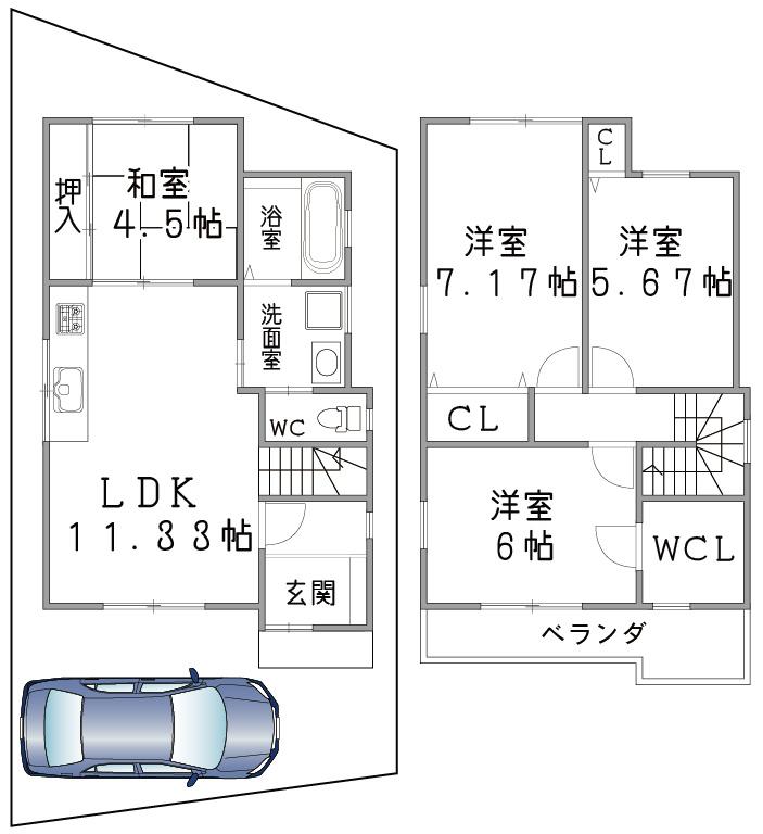 Floor plan. 28.8 million yen, 4LDK, Land area 68.33 sq m , Building area 79.58 sq m floor plan