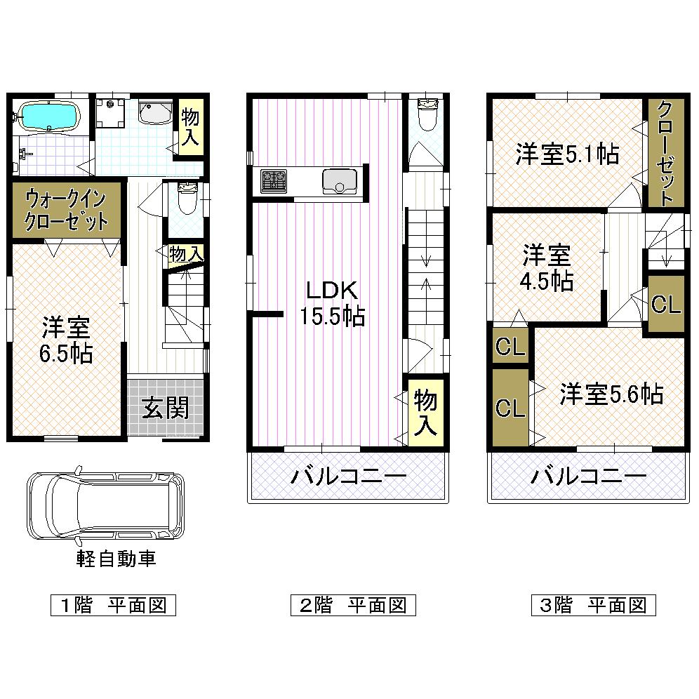 Floor plan. 24,800,000 yen, 4LDK, Land area 60 sq m , Building area 96.24 sq m
