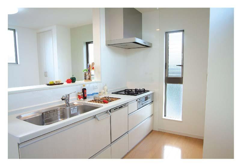 Kitchen.  [System kitchen] Hand effortlessly with a hand shower mixing faucet