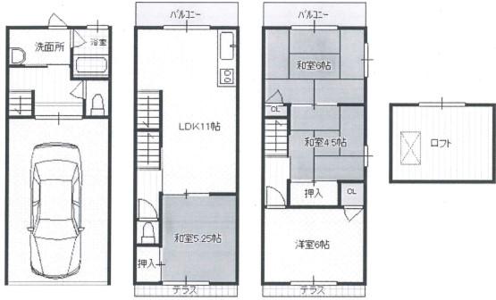 Floor plan. 8.8 million yen, 4LDK, Land area 47.33 sq m , Building area 104.47 sq m