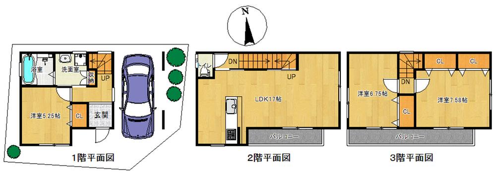 Floor plan. 25,800,000 yen, 3LDK, Land area 54.73 sq m , Building area 98.14 sq m