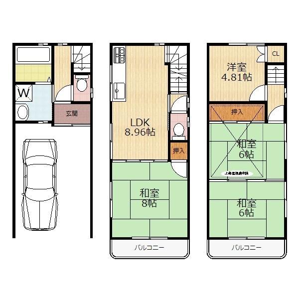 Floor plan. 11.8 million yen, 4LDK+S, Land area 39.7 sq m , Building area 89.71 sq m