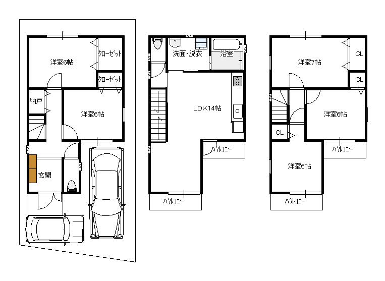 Floor plan. 25,800,000 yen, 5LDK, Land area 62.6 sq m , Building area 102.06 sq m