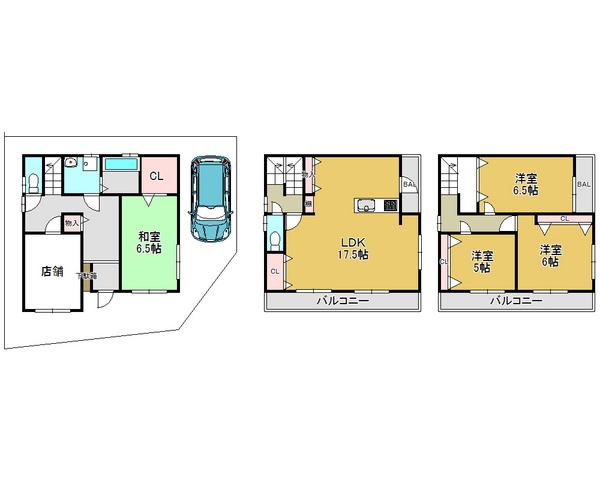 Floor plan. 26.5 million yen, 4LDK, Land area 81.7 sq m , It is a building area of 109.77 sq m store with a space housing