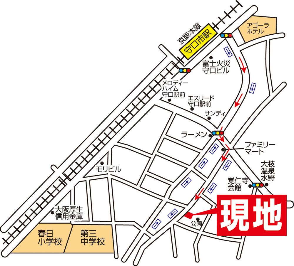 Local guide map. Keihan "Moriguchi" station walk 4 minutes ・ Is the "Doi" station walk 5 minutes location of!