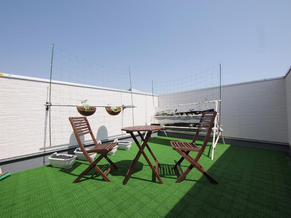 Balcony. Large balcony is facing south