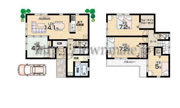 Floor plan. 20.8 million yen, 4LDK, Land area 100.5 sq m , Building area 88.89 sq m 6 No. Floor land area 100.5 square meters building area  88.89 square meters