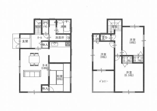 Floor plan. 21,800,000 yen, 4LDK, Land area 86.48 sq m , Building area 94.77 sq m