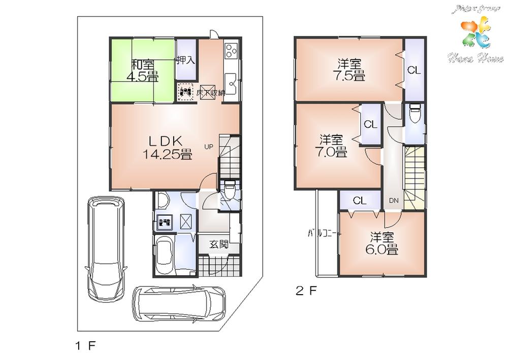 Floor plan. Local guide map